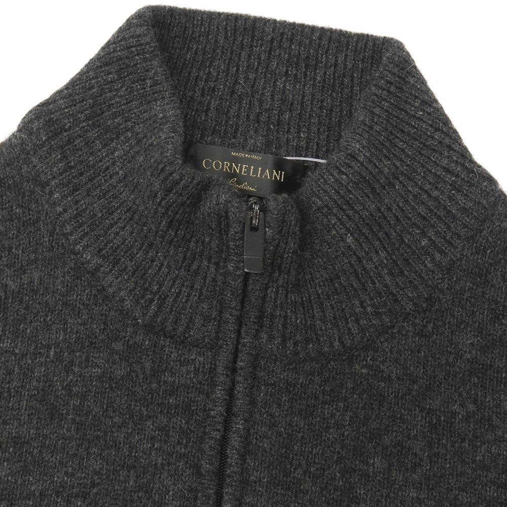 【中古】コルネリアーニ CORNELIANI ウール ハーフジップ スタンドカラー プルオーバーニット チャコールグレー【サイズ48】【 状態ランクB 】【 メンズ 】