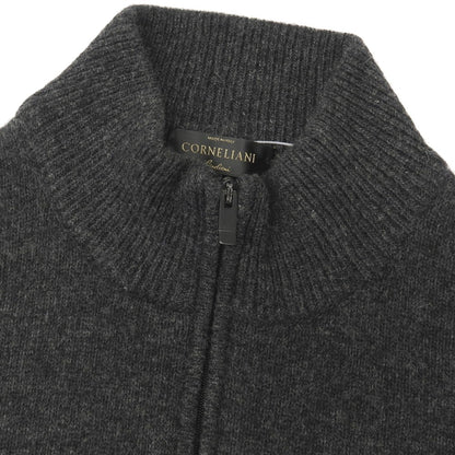 【中古】コルネリアーニ CORNELIANI ウール ハーフジップ スタンドカラー プルオーバーニット チャコールグレー【サイズ48】【 状態ランクB 】【 メンズ 】