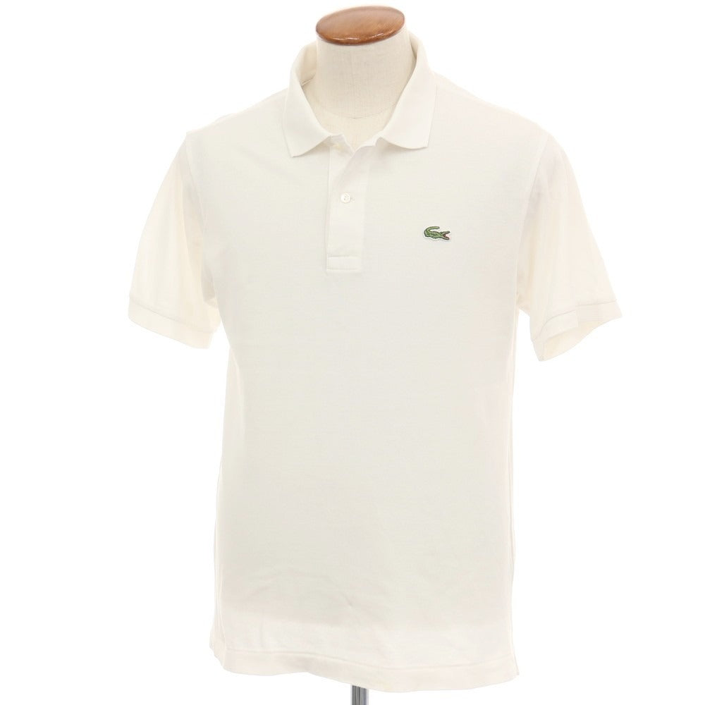 【中古】ラコステ LACOSTE 90’s初期 コットン 鹿の子 半袖ポロシャツ ホワイト【サイズ4】【 状態ランクC 】【 メンズ 】