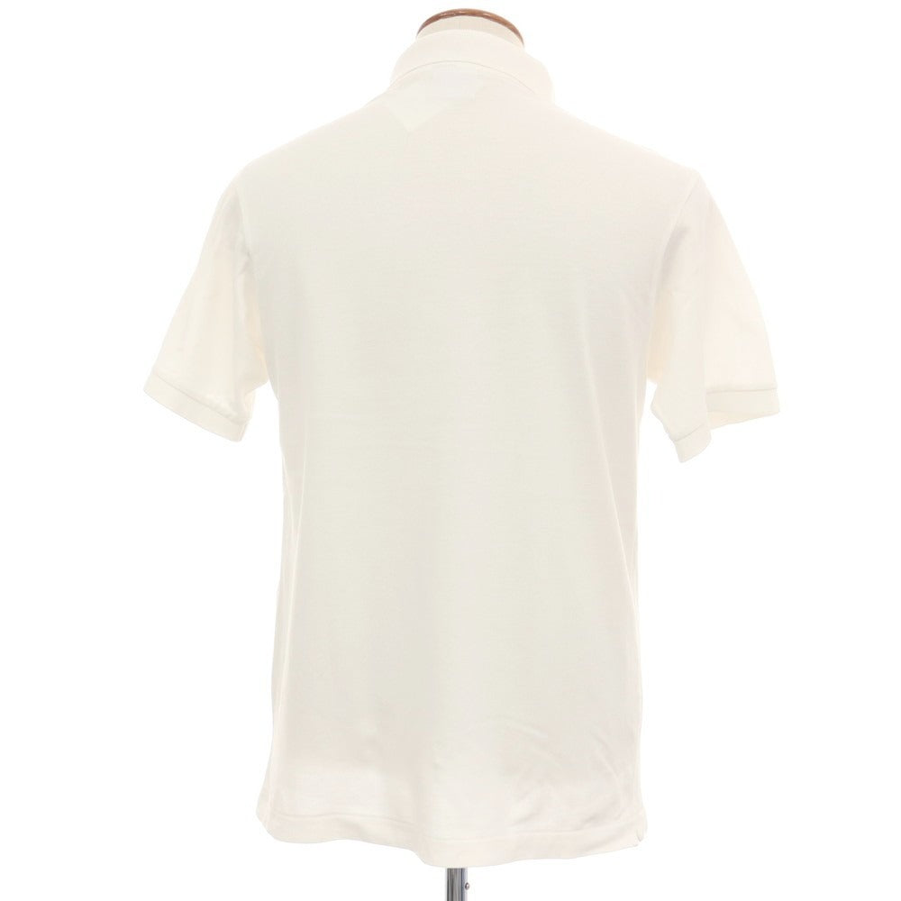 【中古】ラコステ LACOSTE 90’s初期 コットン 鹿の子 半袖ポロシャツ ホワイト【サイズ4】【 状態ランクC 】【 メンズ 】