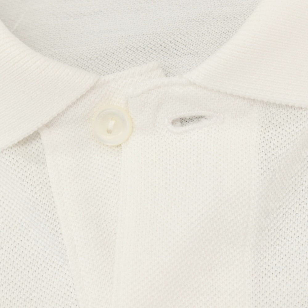 【中古】ラコステ LACOSTE 90’s初期 コットン 鹿の子 半袖ポロシャツ ホワイト【サイズ4】【 状態ランクC 】【 メンズ 】