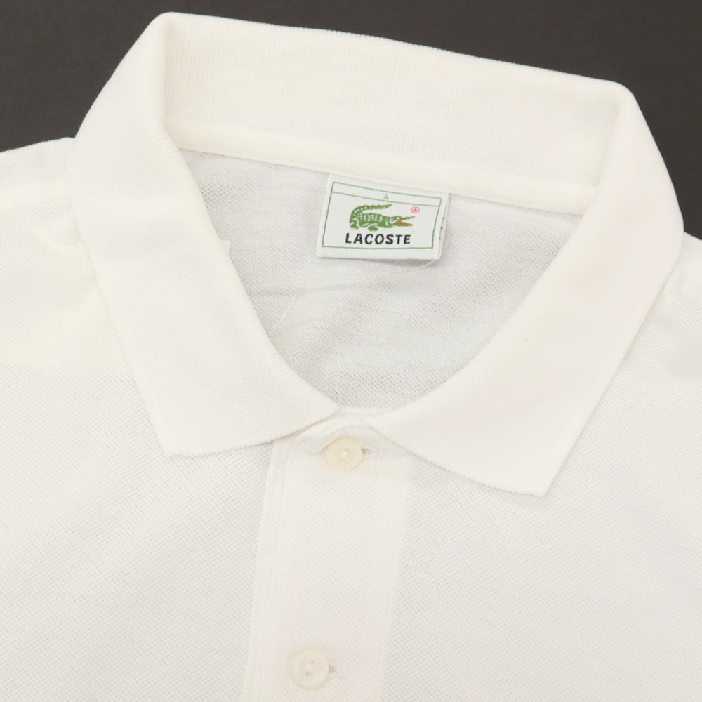 【中古】ラコステ LACOSTE 90’s初期 コットン 鹿の子 半袖ポロシャツ ホワイト【サイズ4】【 状態ランクC 】【 メンズ 】