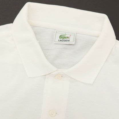 【中古】ラコステ LACOSTE 90’s初期 コットン 鹿の子 半袖ポロシャツ ホワイト【サイズ4】【 状態ランクC 】【 メンズ 】