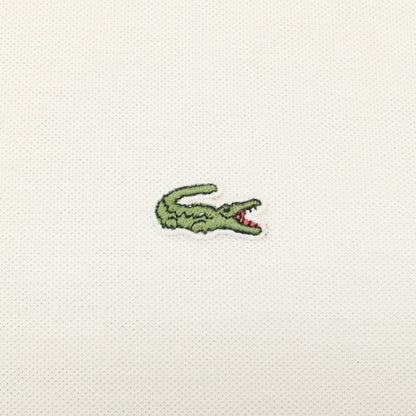 【中古】ラコステ LACOSTE 90’s初期 コットン 鹿の子 半袖ポロシャツ ホワイト【サイズ4】【 状態ランクC 】【 メンズ 】