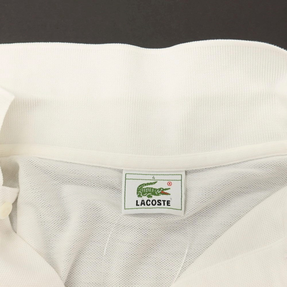 【中古】ラコステ LACOSTE 90’s初期 コットン 鹿の子 半袖ポロシャツ ホワイト【サイズ4】【 状態ランクC 】【 メンズ 】