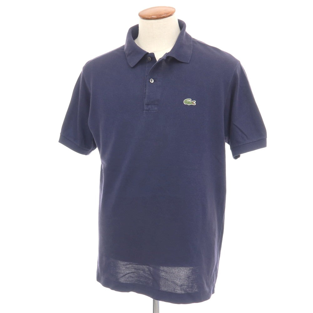【中古】ラコステ LACOSTE 90’s初期 コットン 鹿の子 半袖ポロシャツ ネイビー【サイズ4】【 状態ランクC 】【 メンズ 】