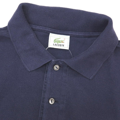 【中古】ラコステ LACOSTE 90’s初期 コットン 鹿の子 半袖ポロシャツ ネイビー【サイズ4】【 状態ランクC 】【 メンズ 】