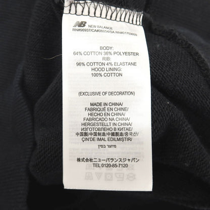 【中古】ニューバランス NEW BALANCE コットンポリエステル スウェット プルオーバー パーカー ブラック【サイズS】【 状態ランクB 】【 メンズ 】
