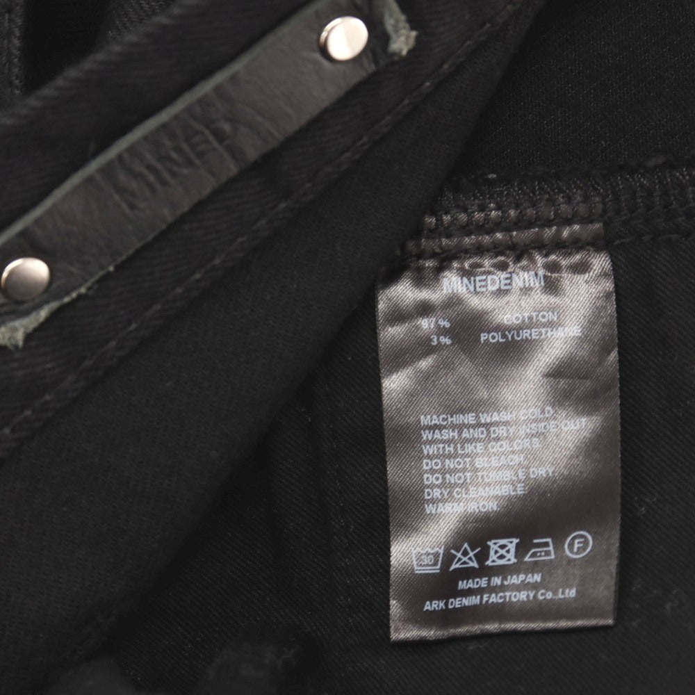 【中古】マインデニム MINEDENIM S.SLIM ストレッチ コットン デニムパンツ ブラック【サイズ10】【 状態ランクB 】【 メンズ 】