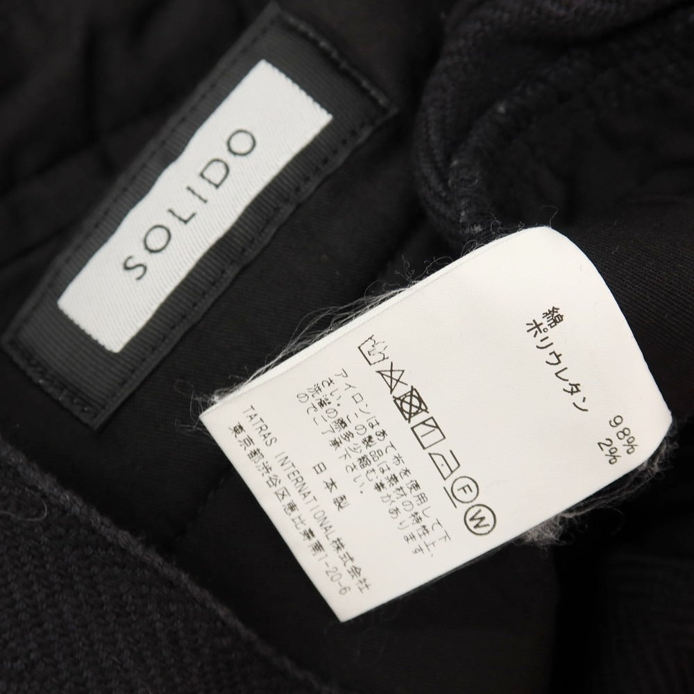 【中古】ソリード SOLIDO コットンポリウレタン ヘリンボーン イージー カジュアルスラックスパンツ ダークネイビー【サイズ3】【 状態ランクB 】【 メンズ 】