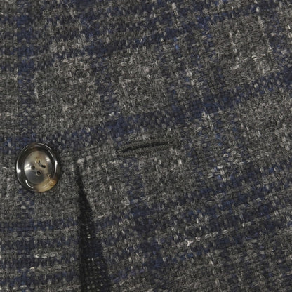 【中古】スティレ ラティーノ STILE LATINO ラビットコットンナイロンリネン チェック 3B テーラードジャケット グレーxネイビー【サイズ48】【 状態ランクB 】【 メンズ 】