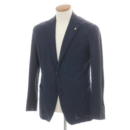 【中古】タリアトーレ TAGLIATORE ストレッチコットン サッカー 2B カジュアルジャケット ネイビー【サイズ46/R】【 状態ランクD 】【 メンズ 】