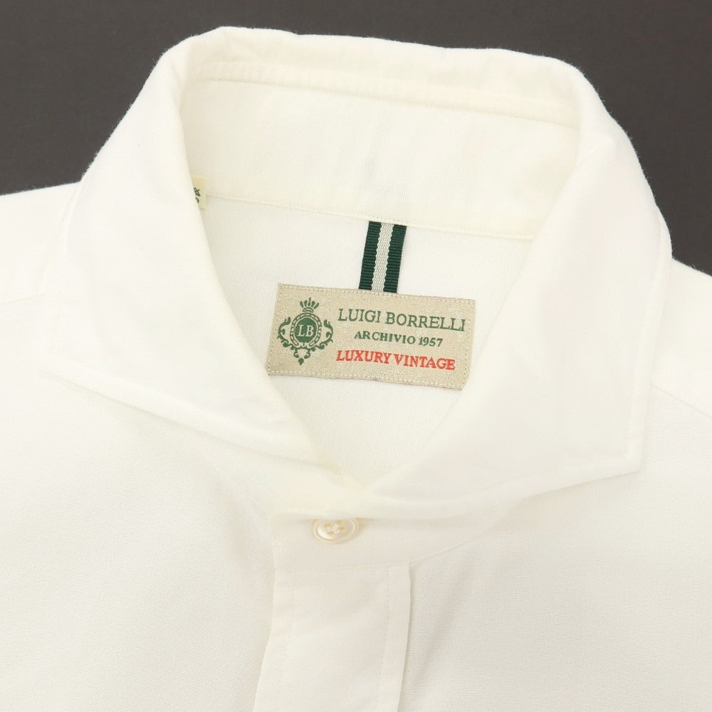 【中古】ルイジボレッリ ラグジュアリーヴィンテージ LUIGIBORRELLI LUXURY VINTAGE ホリゾンタルカラー ドレスシャツ ホワイト【サイズM】【 状態ランクC 】【 メンズ 】