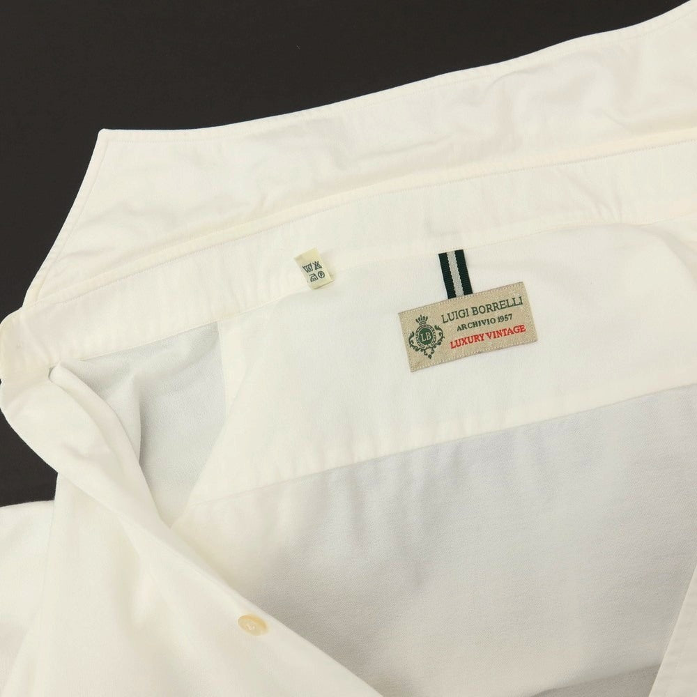 【中古】ルイジボレッリ ラグジュアリーヴィンテージ LUIGIBORRELLI LUXURY VINTAGE ホリゾンタルカラー ドレスシャツ ホワイト【サイズM】【 状態ランクC 】【 メンズ 】