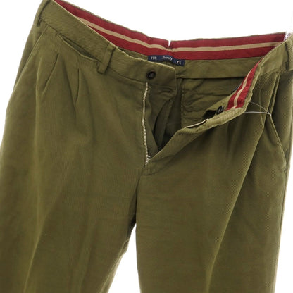 【中古】ジェルマーノ GERMANO ストレッチ コットン カルゼ カジュアルスラックスパンツ オリーブ【サイズ46】【 状態ランクC 】【 メンズ 】