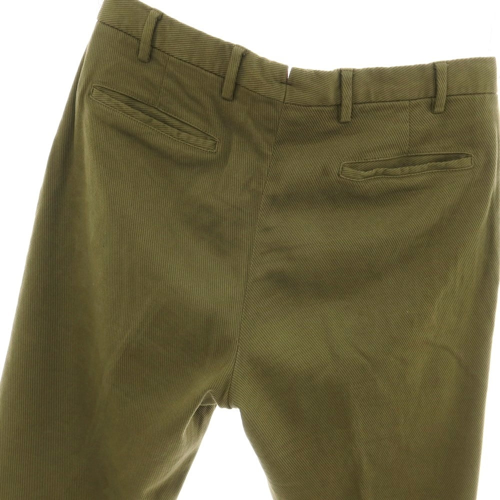 【中古】ジェルマーノ GERMANO ストレッチ コットン カルゼ カジュアルスラックスパンツ オリーブ【サイズ46】【 状態ランクC 】【 メンズ 】