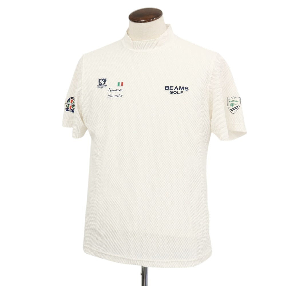 【中古】ビームス ゴルフ BEAMS GOLF ポリエステルポリウレタン タラッティ プラスリッチ モックネック 半袖Ｔシャツ ホワイト【サイズXL】【 状態ランクB 】【 メンズ 】