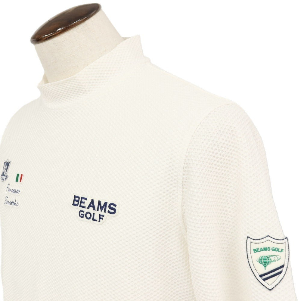 【中古】ビームス ゴルフ BEAMS GOLF ポリエステルポリウレタン タラッティ プラスリッチ モックネック 半袖Ｔシャツ ホワイト【サイズXL】【 状態ランクB 】【 メンズ 】