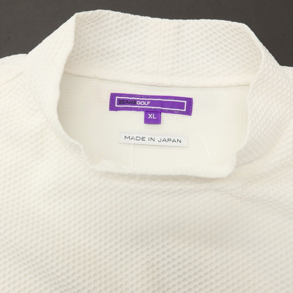 【中古】ビームス ゴルフ BEAMS GOLF ポリエステルポリウレタン タラッティ プラスリッチ モックネック 半袖Ｔシャツ ホワイト【サイズXL】【 状態ランクB 】【 メンズ 】