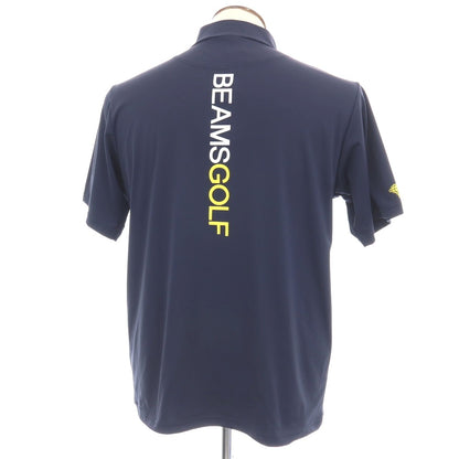 【中古】ビームス ゴルフ BEAMS GOLF ポリエステル モックネック 半袖Ｔシャツ ネイビー【サイズL】【 状態ランクC 】【 メンズ 】