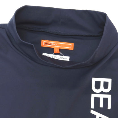 【中古】ビームス ゴルフ BEAMS GOLF ポリエステル モックネック 半袖Ｔシャツ ネイビー【サイズL】【 状態ランクC 】【 メンズ 】