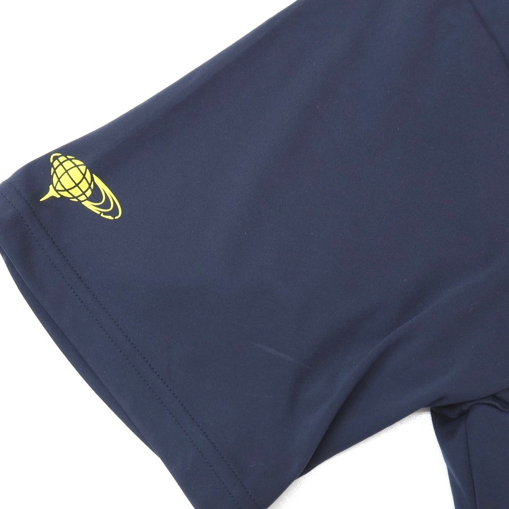 【中古】ビームス ゴルフ BEAMS GOLF ポリエステル モックネック 半袖Ｔシャツ ネイビー【サイズL】【 状態ランクC 】【 メンズ 】