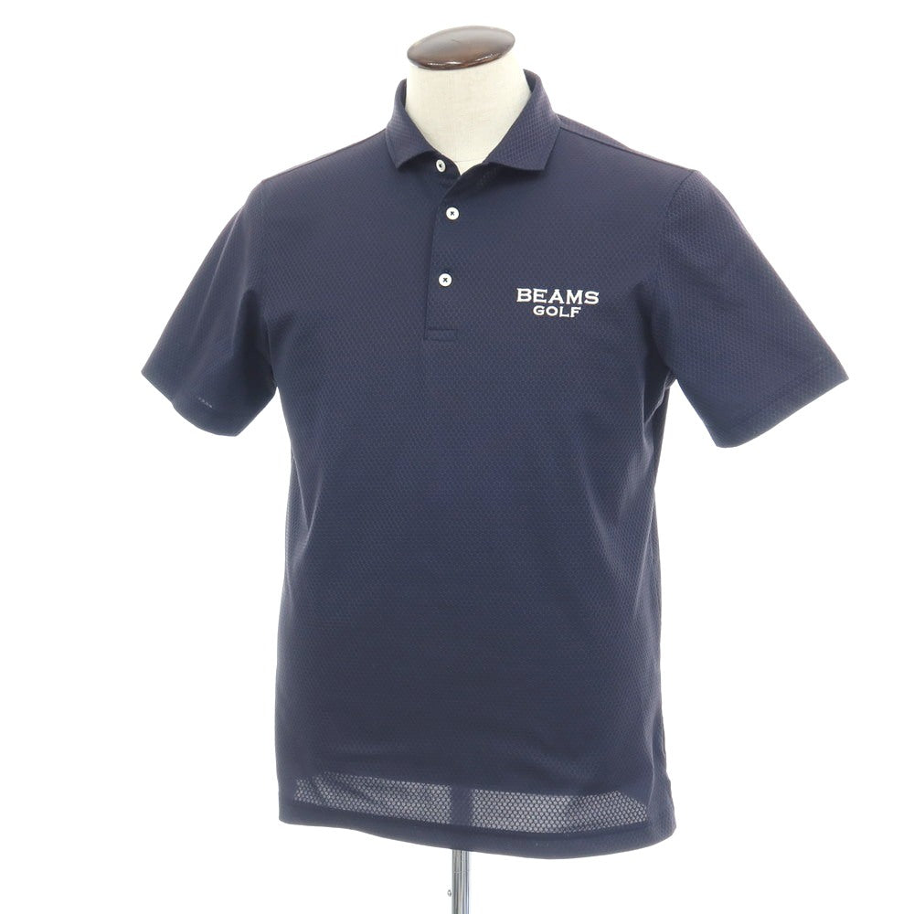【中古】ビームス ゴルフ BEAMS GOLF ポリエステル ハニカム 半袖ポロシャツ ネイビー【サイズXL】【 状態ランクB 】【 メンズ 】