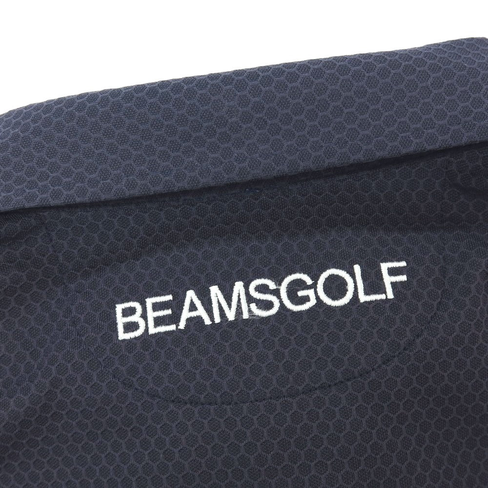 【中古】ビームス ゴルフ BEAMS GOLF ポリエステル ハニカム 半袖ポロシャツ ネイビー【サイズXL】【 状態ランクB 】【 メンズ 】