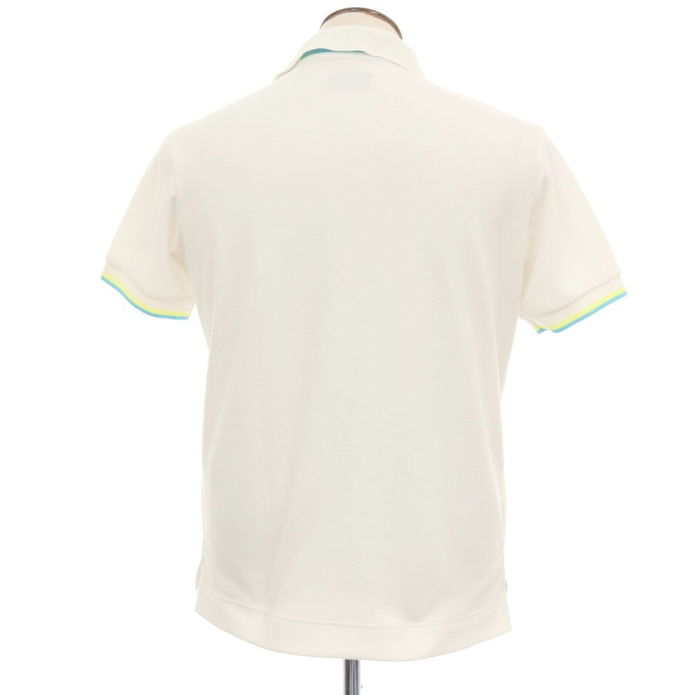 【中古】ニューバランス NEW BALANCE GOLF ポリエステル 鹿の子 半袖ポロシャツ ホワイト【サイズ6】【 状態ランクC 】【 メンズ 】