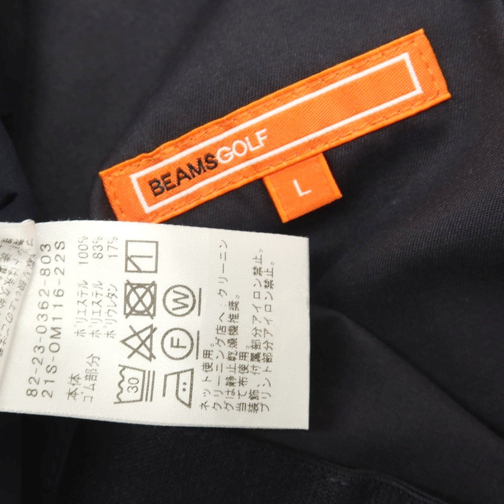 【中古】ビームス ゴルフ BEAMS GOLF ポリエステル 撥水ストレッチ ジョガーパンツ イージーパンツ ネイビー【サイズL】【 状態ランクC 】【 メンズ 】