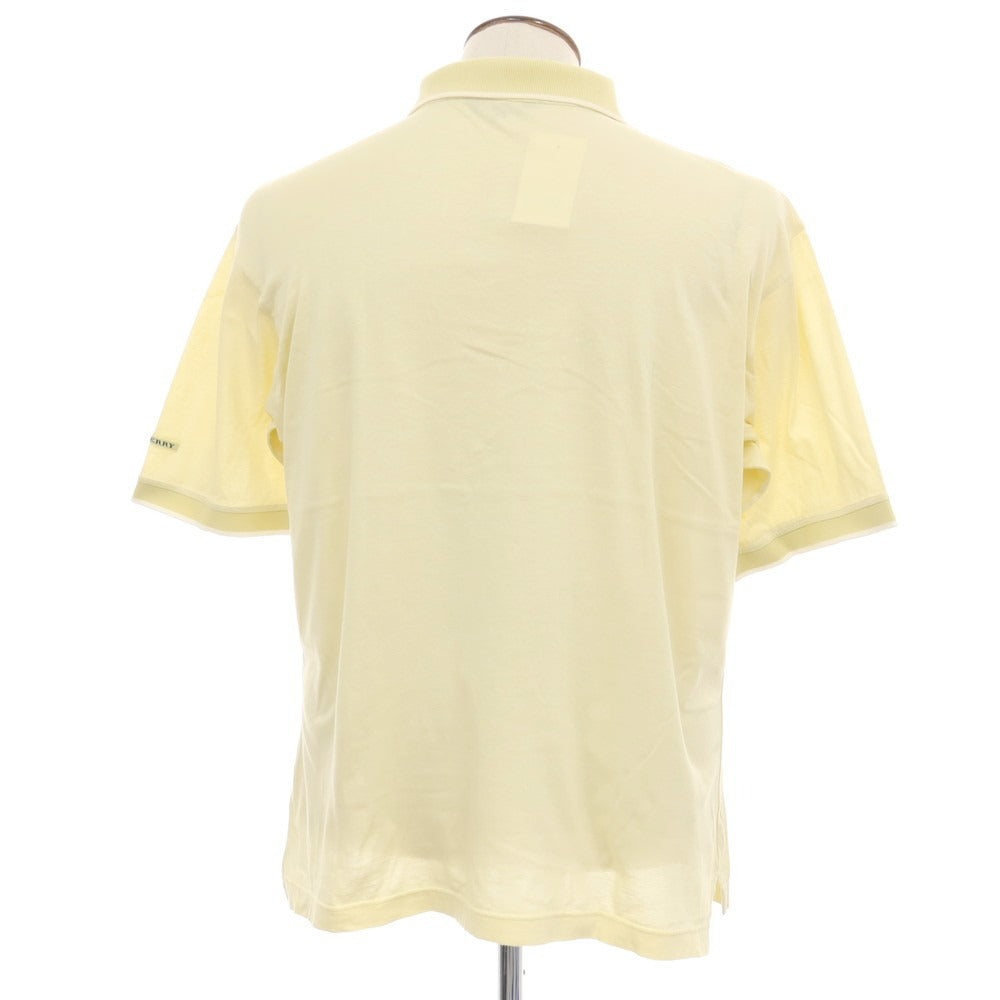【中古】バーバリーゴルフ BURBERRY GOLF コットン ハーフジップ 半袖ポロシャツ ライトイエロー【サイズLL】【 状態ランクB 】【 メンズ 】