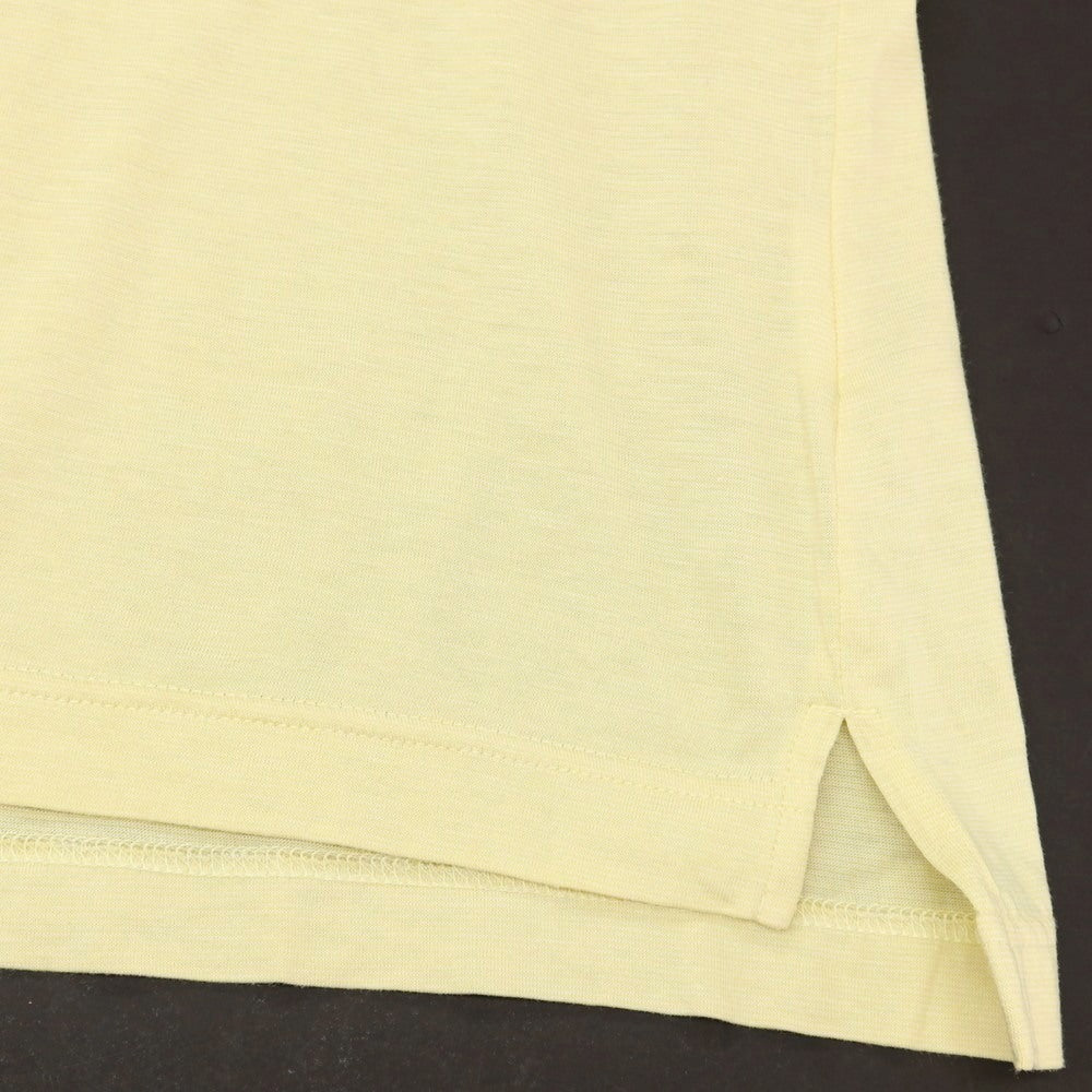 【中古】バーバリーゴルフ BURBERRY GOLF コットン ハーフジップ 半袖ポロシャツ ライトイエロー【サイズLL】【 状態ランクB 】【 メンズ 】