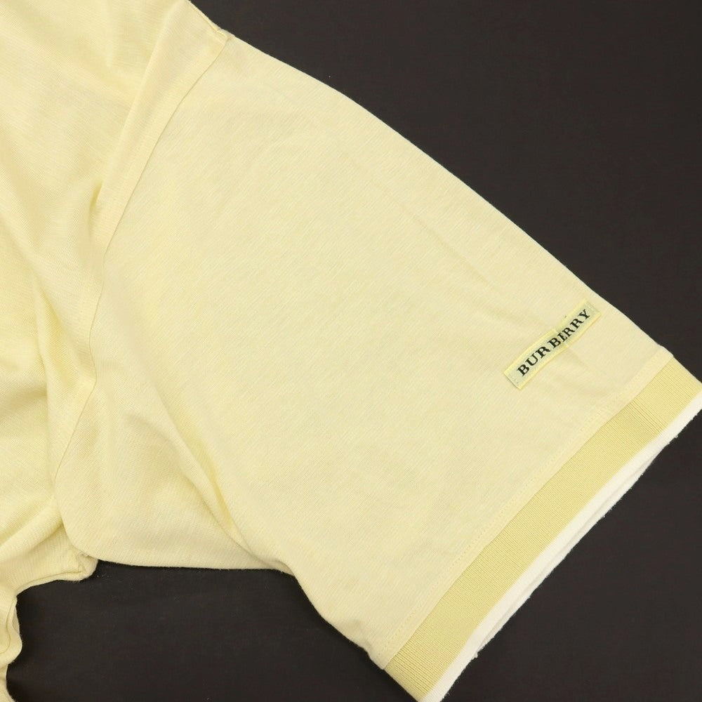 【中古】バーバリーゴルフ BURBERRY GOLF コットン ハーフジップ 半袖ポロシャツ ライトイエロー【サイズLL】【 状態ランクB 】【 メンズ 】
