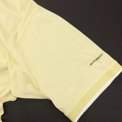 【中古】バーバリーゴルフ BURBERRY GOLF コットン ハーフジップ 半袖ポロシャツ ライトイエロー【サイズLL】【 状態ランクB 】【 メンズ 】
