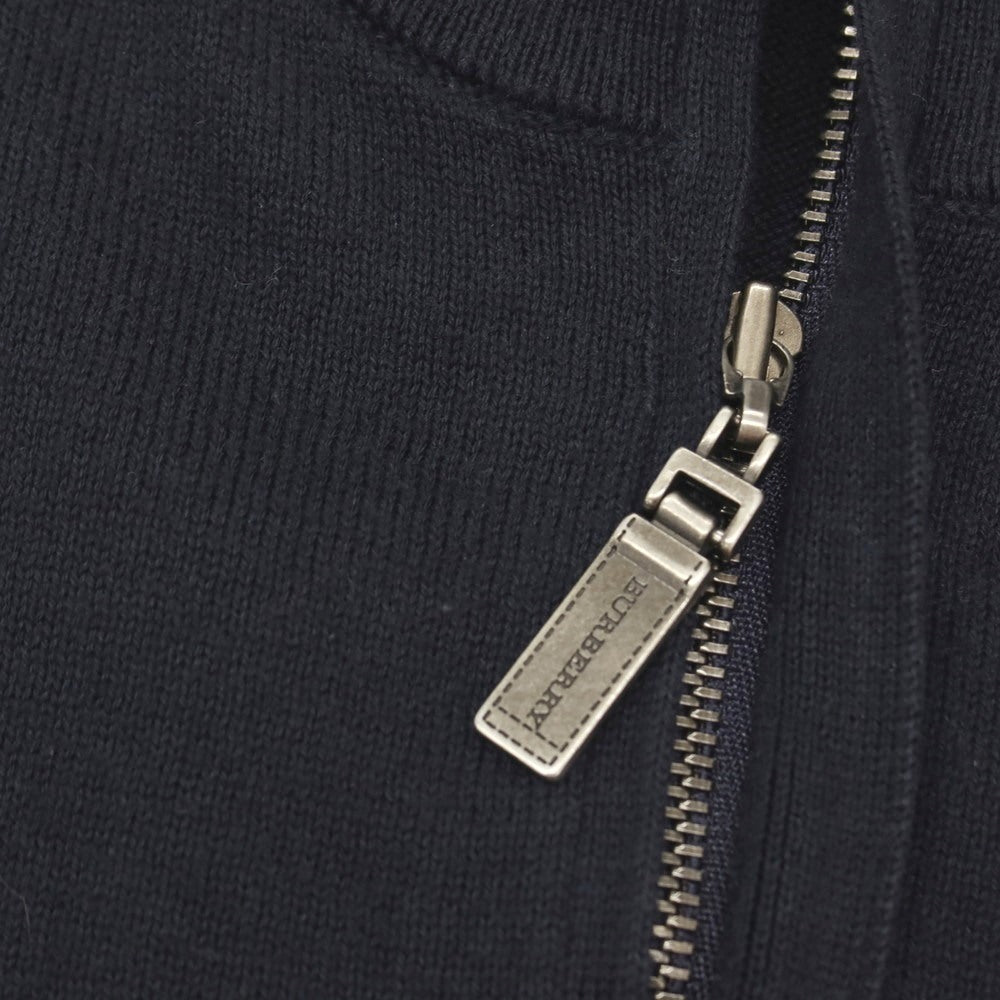 【中古】バーバリーゴルフ BURBERRY GOLF コットン ハーフジップ プルオーバーニット ネイビー【サイズLL】【 状態ランクC 】【 メンズ 】