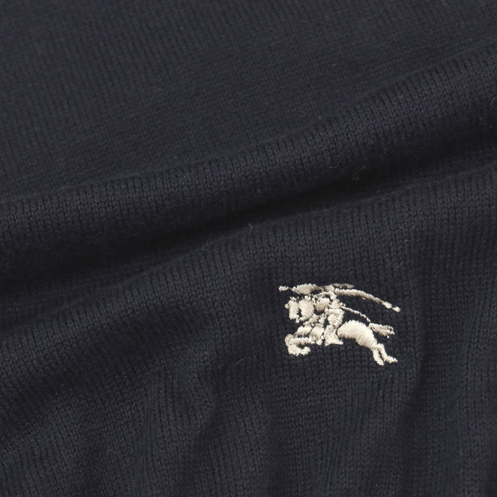 【中古】バーバリーゴルフ BURBERRY GOLF コットン ハーフジップ プルオーバーニット ネイビー【サイズLL】【 状態ランクC 】【 メンズ 】