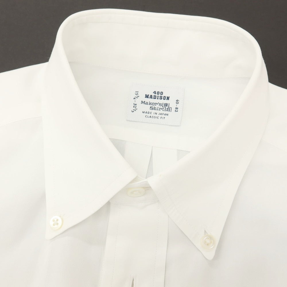 【中古】メイカーズシャツ カマクラ Makers Shirt 鎌倉 コットン ボタンダウン ドレスシャツ ホワイト【サイズ40】【 状態ランクB 】【 メンズ 】