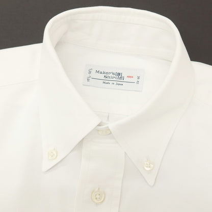 【中古】メイカーズシャツ カマクラ Makers Shirt 鎌倉 コットン ボタンダウン ドレスシャツ ホワイト【サイズ39】【 状態ランクB 】【 メンズ 】