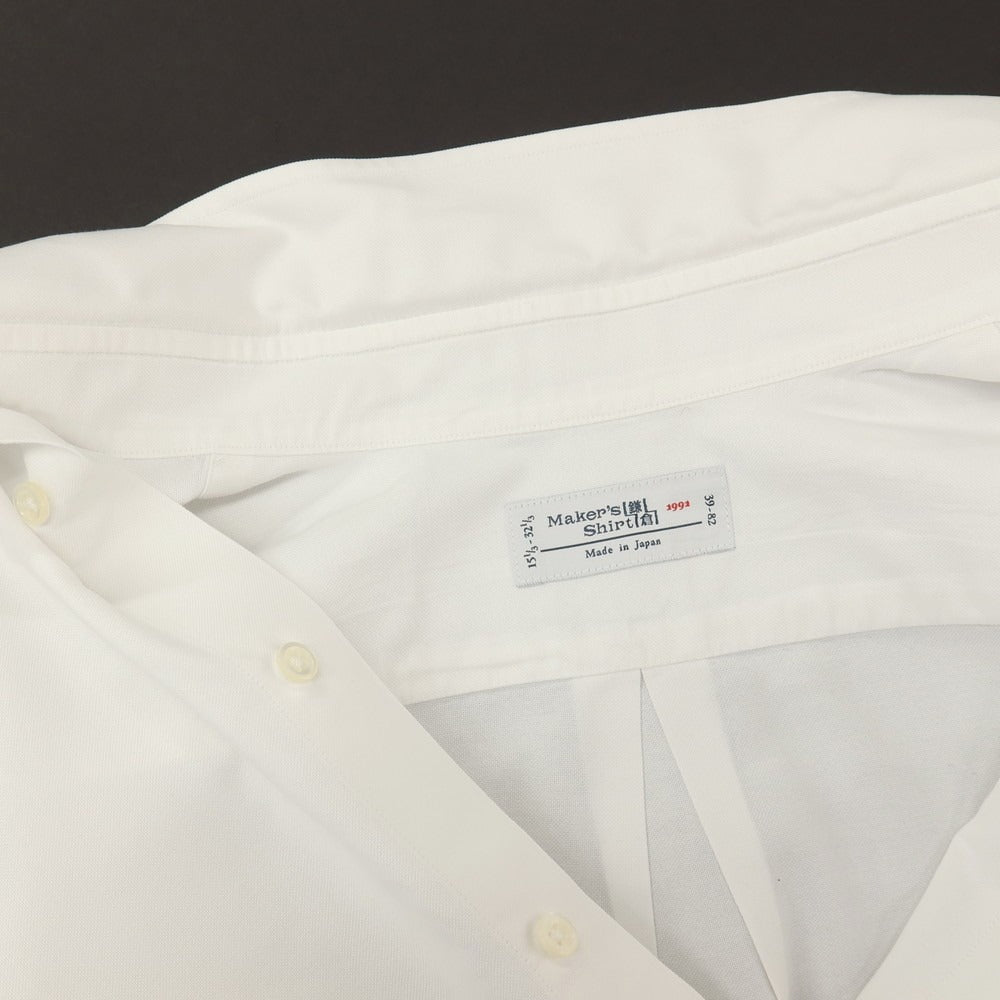 【中古】メイカーズシャツ カマクラ Makers Shirt 鎌倉 コットン ボタンダウン ドレスシャツ ホワイト【サイズ39】【 状態ランクB 】【 メンズ 】