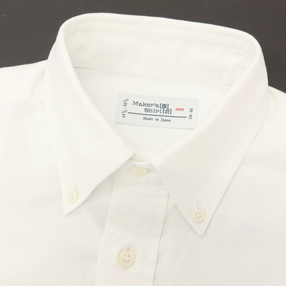 【中古】メイカーズシャツ カマクラ Makers Shirt 鎌倉 コットン ボタンダウン ドレスシャツ ホワイト【サイズ39】【 状態ランクB 】【 メンズ 】