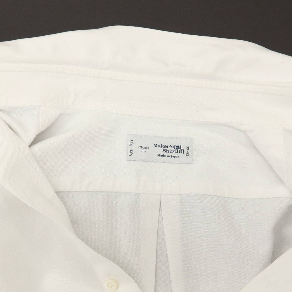 【中古】メイカーズシャツ カマクラ Makers Shirt 鎌倉 コットン ボタンダウン ドレスシャツ ホワイト【サイズ39】【 状態ランクC 】【 メンズ 】