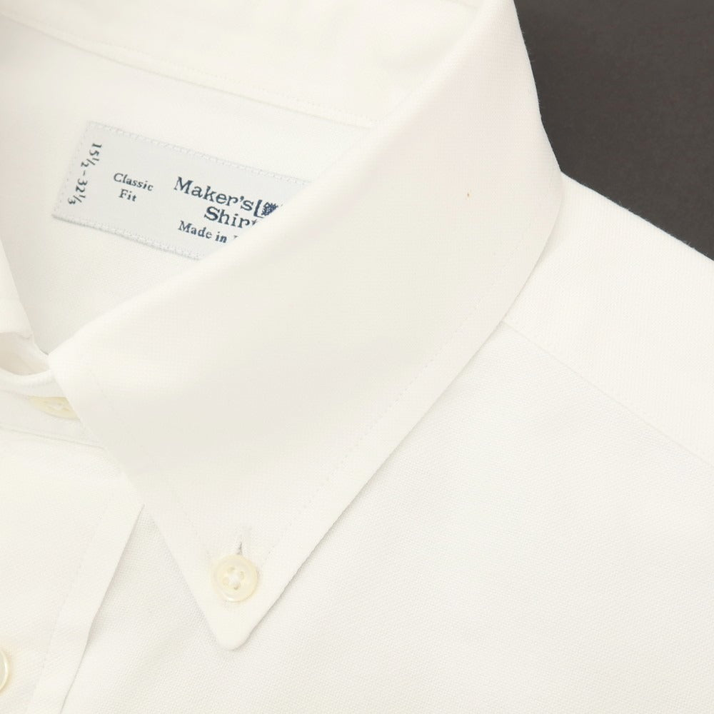 【中古】メイカーズシャツ カマクラ Makers Shirt 鎌倉 コットン ボタンダウン ドレスシャツ ホワイト【サイズ39】【 状態ランクC 】【 メンズ 】