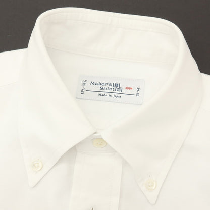 【中古】メイカーズシャツ カマクラ Makers Shirt 鎌倉 コットン ボタンダウン ドレスシャツ ホワイト【サイズ39】【 状態ランクC 】【 メンズ 】