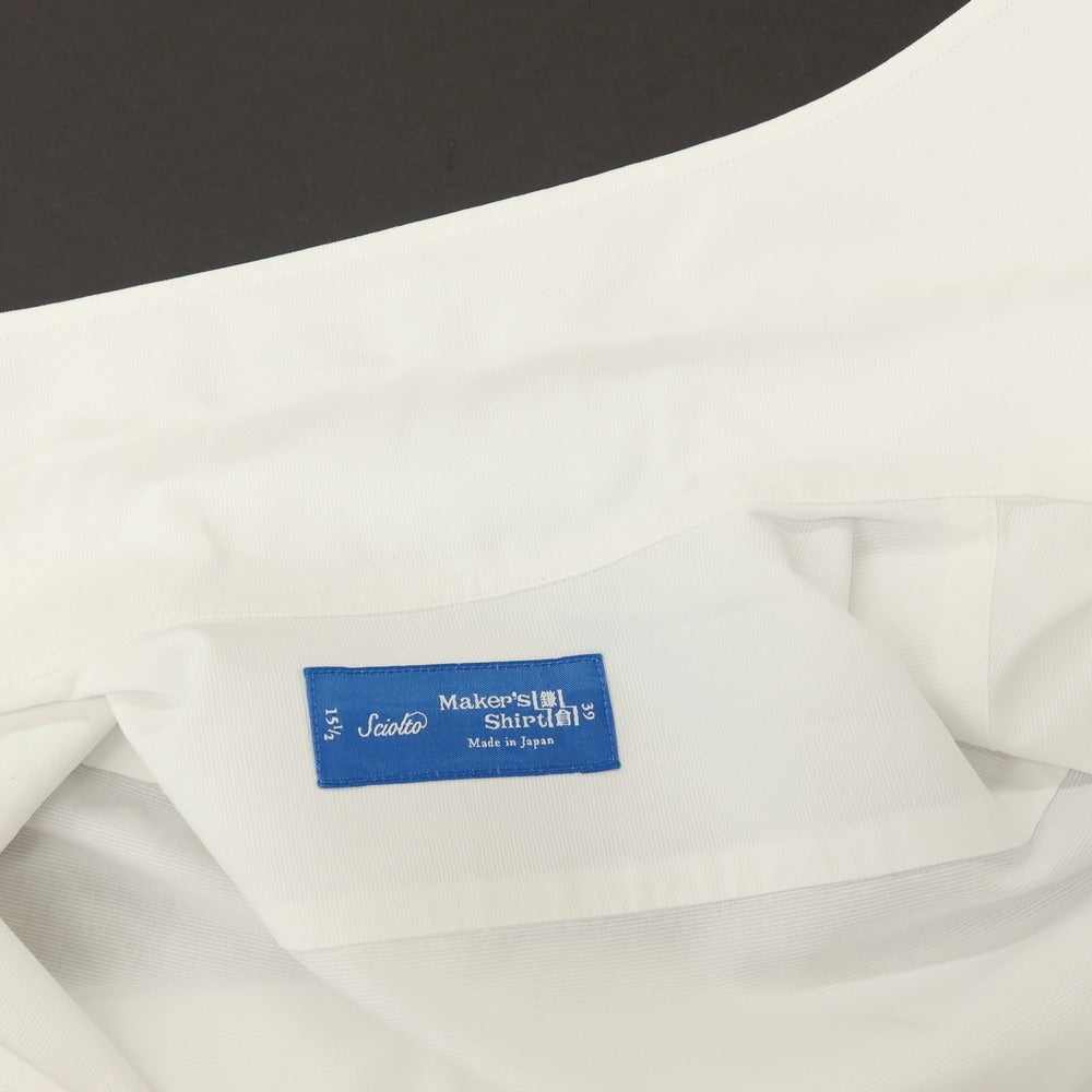 【中古】メイカーズシャツ カマクラ Makers Shirt 鎌倉 コットン ワンピースカラー ドレスシャツ ホワイト【サイズ39】【 状態ランクC 】【 メンズ 】