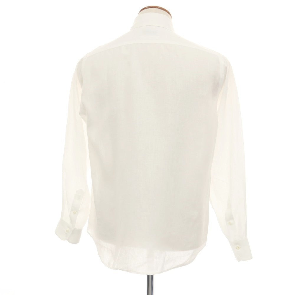 【中古】メイカーズシャツ カマクラ Makers Shirt 鎌倉 ピュアリネン ボタンダウン カジュアルシャツ ホワイト【サイズM】【 状態ランクB 】【 メンズ 】