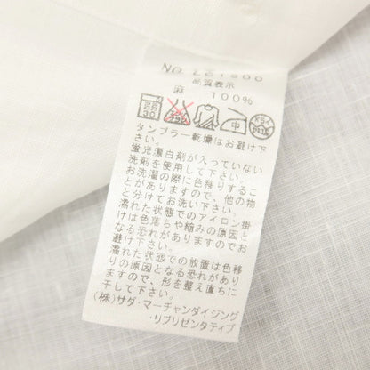 【中古】メイカーズシャツ カマクラ Makers Shirt 鎌倉 ピュアリネン ボタンダウン カジュアルシャツ ホワイト【サイズM】【 状態ランクB 】【 メンズ 】