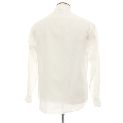 【中古】メイカーズシャツ カマクラ Makers Shirt 鎌倉 ピュアリネン ボタンダウン カジュアルシャツ ホワイト【サイズM】【 状態ランクB 】【 メンズ 】