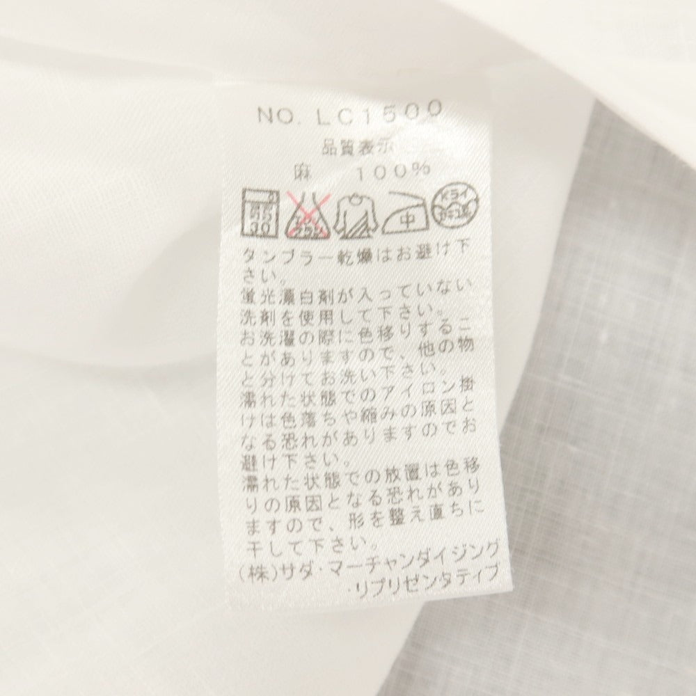 【中古】メイカーズシャツ カマクラ Makers Shirt 鎌倉 ピュアリネン ボタンダウン カジュアルシャツ ホワイト【サイズM】【 状態ランクB 】【 メンズ 】