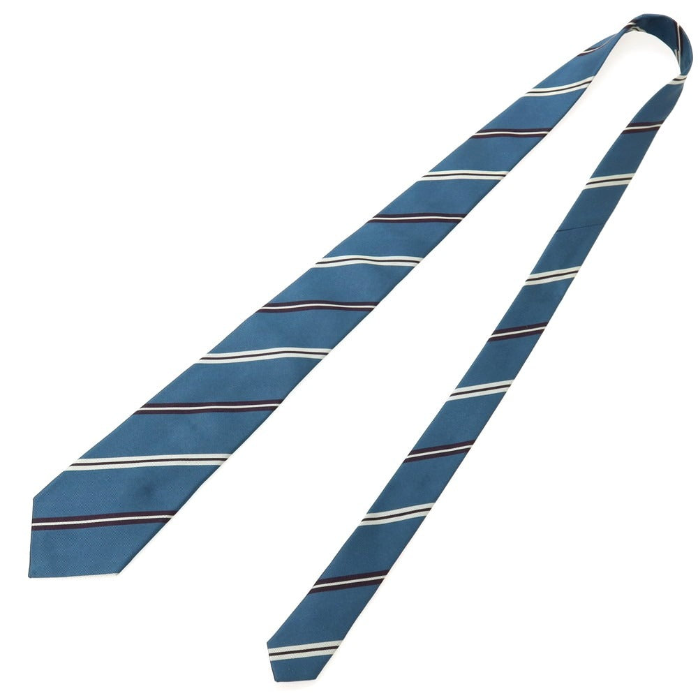 【中古】メッセンジャー（MESSENGER） MESSENGER ringjacketプロデュース シルク ストライプ柄ネクタイ グリーンxブラウン【 状態ランクB 】【 メンズ 】