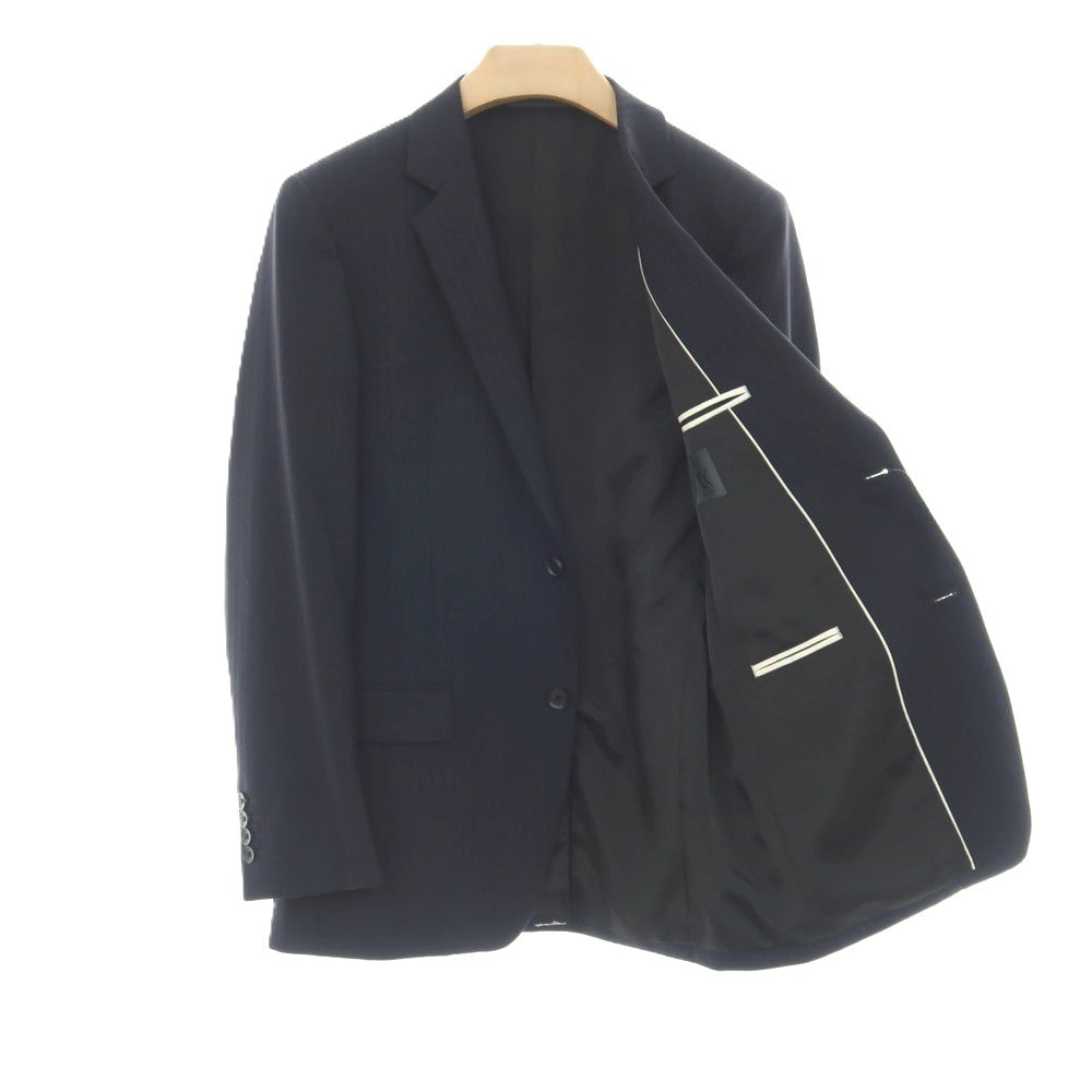 【中古】シーケーカルバンクライン ck ウールポリエステル シャドーストライプ 2つボタンスーツ ネイビー【サイズ上36/下31】【 状態ランクB 】【 メンズ 】